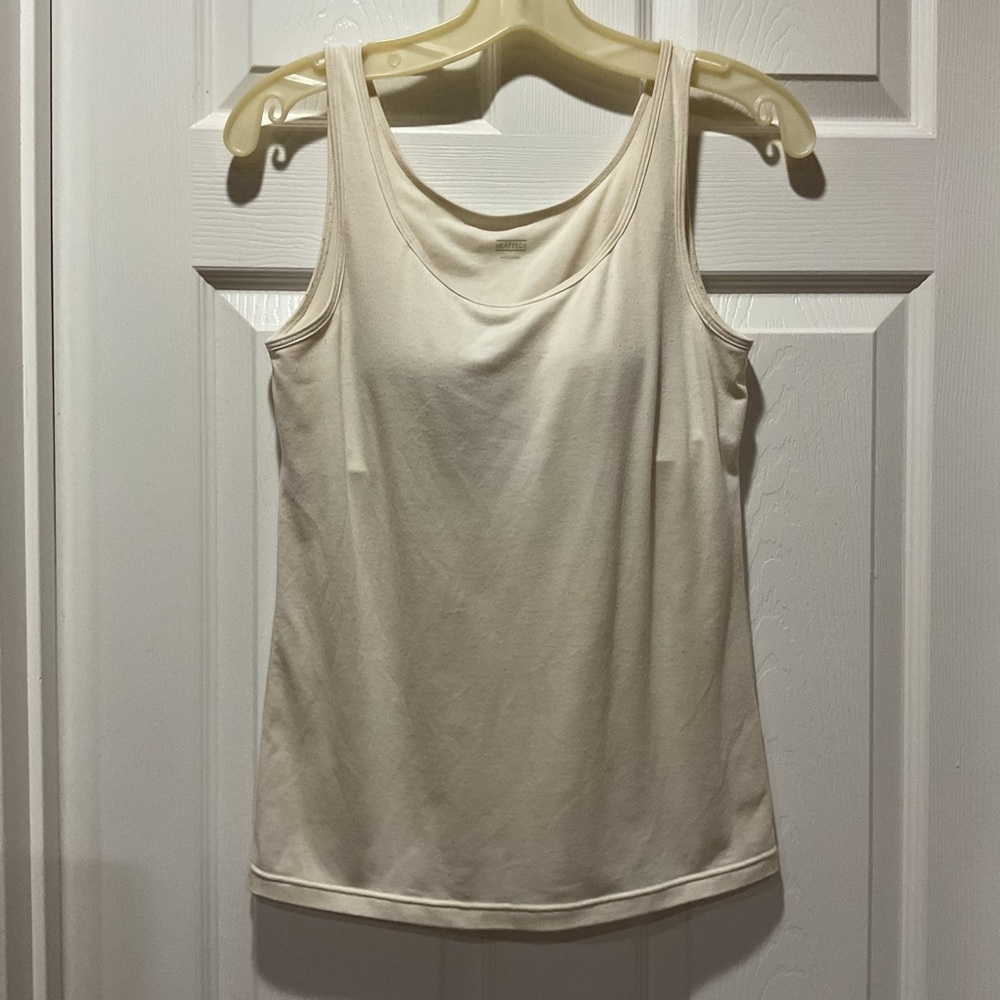 Elegant Women's Cream Tank Top with attached bra